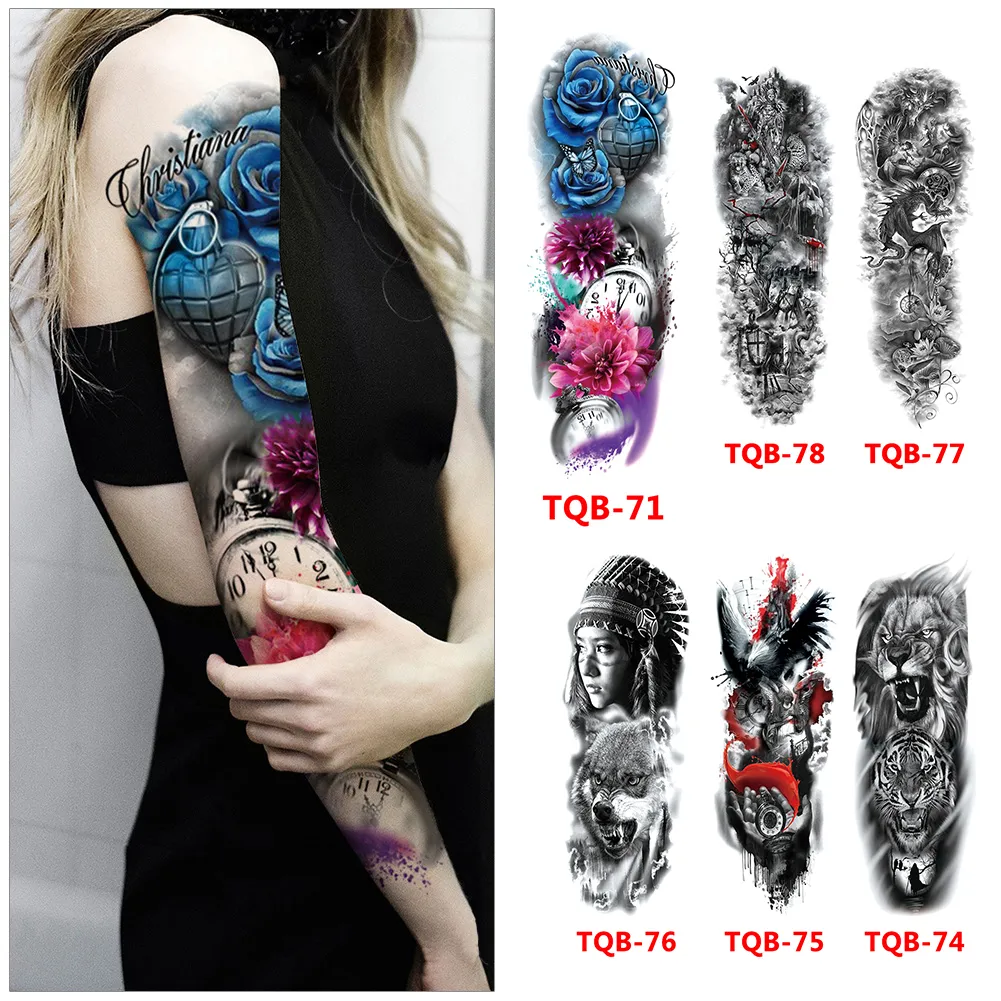 Large Arm Sleeve Tattoo Lion Crown Skeleton Rose Waterproof Temporary Tatoo Sticker Wild Wolf Tiger Men Woman Totem Tatto | Lazada PH Large Arm Sleeve Tattoo Lion Crown Skeleton Rose Waterproof Temporary Tatoo Sticker Wild Wolf Tiger Men Woman Totem Tatto | Lazada PH