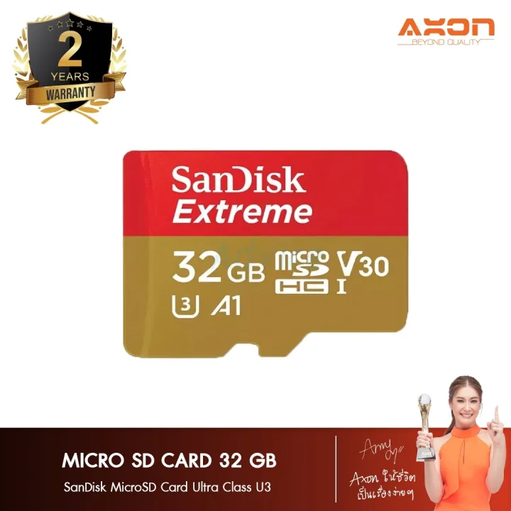 SANDISK EXTREME 32GB U3 Micro SD Card (100MB/s.) ของแท้ ประกันศูนย์ไทย