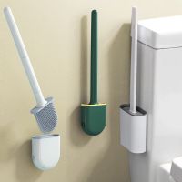 Wall Mounted Toilet Brush with Drying Holder Silicone Toilet Cleaning Brush Wc Cleaning with Long Handled Bathroom Clean Tools Showerheads