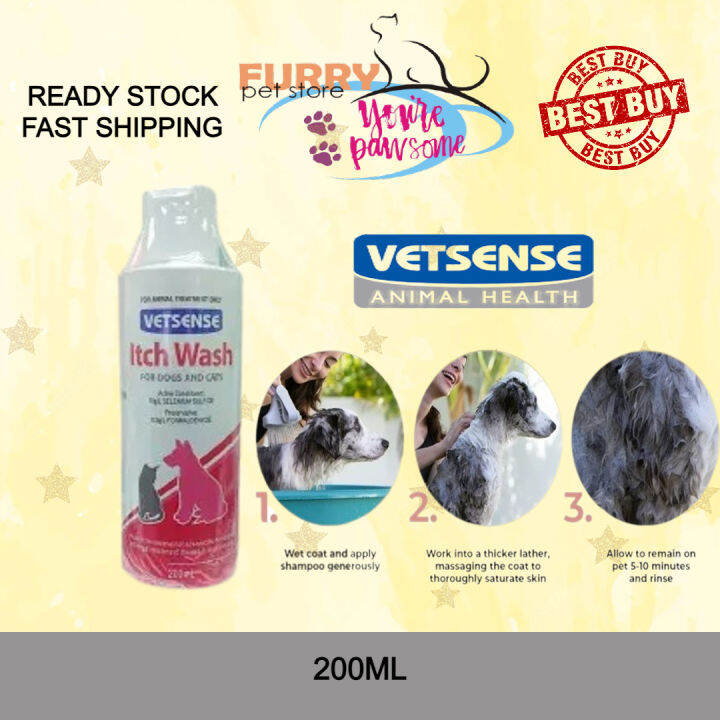 Vetsense Itch Wash For Cats and Dogs 200ML Lazada