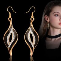 【YF】☌◕☂  SINLEERY Enamel Earrings Gold Color Drop Female Fashion Jewelry ES524 SSA