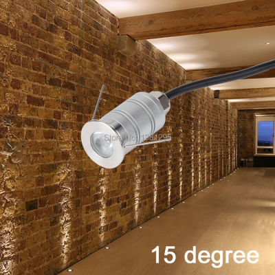 2021Narrow Beam External Outdoor Garden LED Inground Uplight 12V 1W Mini Recessed Floor Deck Stair Step Wall Spotlight Waterproof