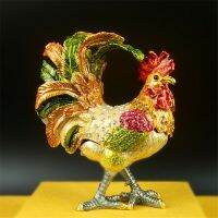 Russian Crystal ROOSTER Luck Money Auspicious Bling Rhinestone Cock Creative Design Alloy Zinc Metal Crafts