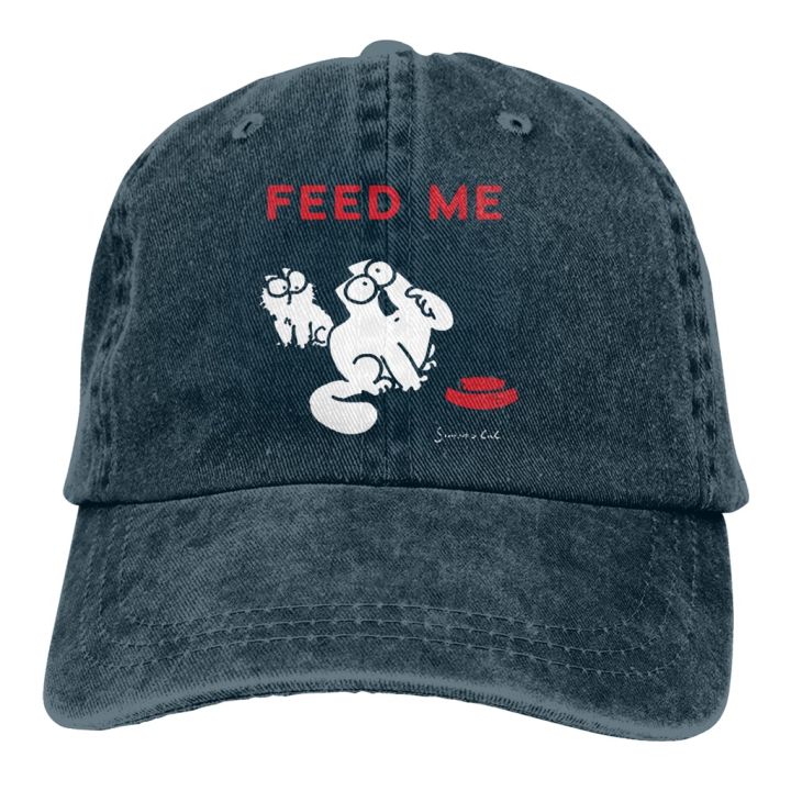 2023-new-fashion-cat-feed-me-adult-fashion-cowboy-cap-casual-baseball-cap-outdoor-fishing-sun-hat-mens-and-womens-adjustable-unisex-golf-hats-washed-caps-contact-the-seller-for-personalized-customizat