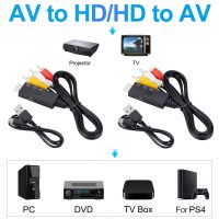 HDMI-RCA จออะแดปเตอร์ AV สายปลั๊กแอนด์เพลย์1M HD อะแดปเตอร์1080P 720P เอาต์พุตสำหรับทีวีจอแอลซีดีกล้อง DVD