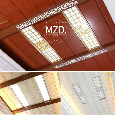 MZD【หลอดไฟ Led 3สี】โคมไฟไฟเพดานแบนระเบียงบ้านเฉลียงหน้าต่างขนาด15*60ซม. ริ้วสายไฟทางเดินโคมไฟเพดานทางเดิน