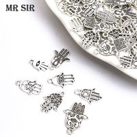 10Pcs Hamsa Hand Charms ตุรกี Evil Eye โลหะ Amulet จี้อุปกรณ์เสริม เครื่องประดับทำ DIY สร้อยคอต่างหู celets