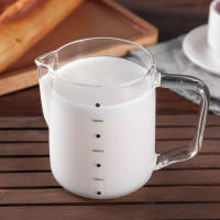 High Borosilicate Glass Milk Frothing Pitcher, 20oz600ml Espresso Coffee Barista Latte Cappuccino Milk Cream Cup Frothing Jug