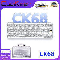 Coolkiller CK68หมีขั้วโลกคีย์บอร์ดแบบกลไกน้ำแข็งผ่านสามแม่พิมพ์ที่เสียบได้บลูทูธไร้สายเล่นเกมโปร่งใส