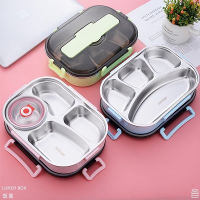 ▧▬▲ Lunch Box Food Container Thermal Insulated Stainless Steel Eco Friendly Bento 2/3 /4 /5 Grid Lunchbox for Kids Food Container