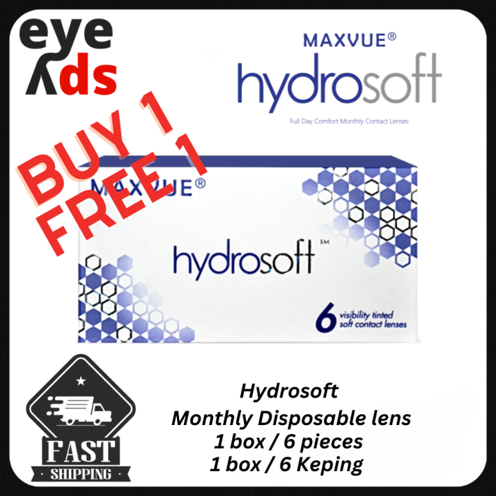 Maxvue Hydrosoft Clear Monthly Disposable contact lens 1 box / 6pcs ...