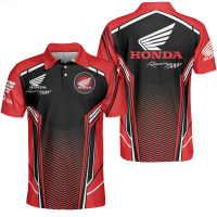 Top Mens HONDA Racing Logo Best Gift Red 3D Polo Shirt Dress S-5XL{plenty}