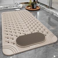 【LZ】 Non-Slip Bathtub Mat PVC Safety Shower with Drain Hole Bathroom Mat Creative Massage Foot Mat Easy To Clean Bathroom Accessories