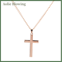 Aolie Mens CROSS จี้สร้อยคอสแตนเลสสตีล Link สร้อยคองบเครื่องประดับ