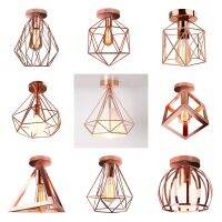 ZZOOI Modern Nordic Minimalism Led Ceiling Lights Retro Iron Lamp for Home Living Room Decor Kitchen Loft Light Plafonnier Rose Gold