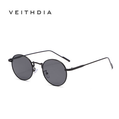 VEITHDIA กรอบขนาดเล็กกลมสำหรับผู้ชายและผู้หญิงแว่นตากันแดดแฟชั่นย้อนยุคใหม่แว่นกันแดดกรอบโลหะ S21243