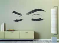 Fashion girl eyelashes eye wall decals vinyl wall stickers girl closed eyes, home girl room decoration wall stickers NH19