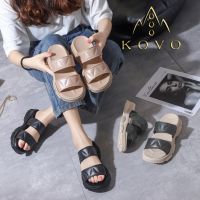 [A NEW HOT]□☄ชุดเสื้อผ้าเด็กสตรีใหม่ฤดูร้อน KOVO-8891รองเท้าแตะสไลด์แบบธรรมดาสีดำสีเขียวสีชมพู