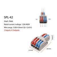 1ชิ้น/ล็อตฝาครอบกันฝุ่น2 In 4/6เครื่องแยกสายไฟ Spl-42ขั้วต่อแบบกะทัดรัด62ขั้วต่อสายเคเบิ้ลตัวนำแบบพุชอิน Diy คุณ