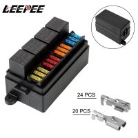 【YF】 4Pin 12V 40A Relays with Spade Terminals Plastic Cover 12 Way Blade Fuse Holder Box for Auto Truck Trailer Car Accessories