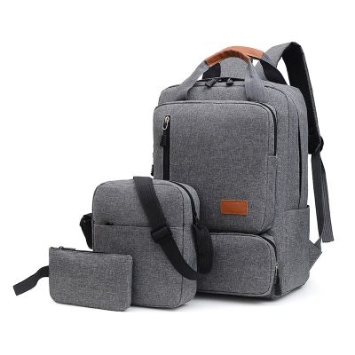 Mens Casual Business Computer Backpack Daily Work Commuter Storage Bag Travel Anti-Theft Backpack Three-Piece Portable Handbag