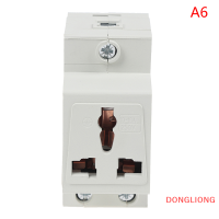 DONGLIONG DIN รางติดตั้ง Ac30ไฟฟ้า AC Modular ซ็อกเก็ต10/16A 250V ขั้วต่อหลอดไฟ LED AC