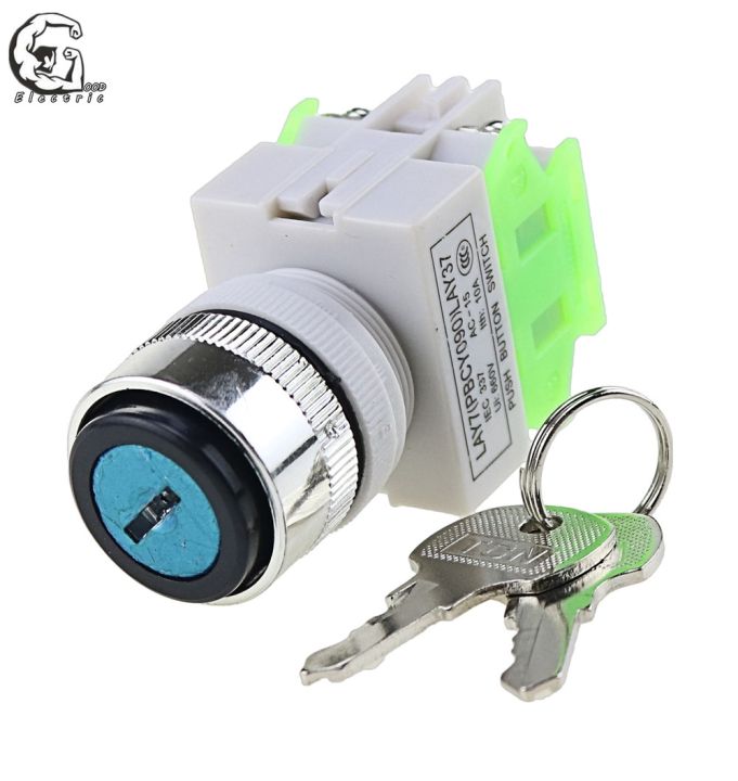 lay37-ac-380v-10a-dpst-2-position-3-position-rotary-selector-key-lock-switch-2no
