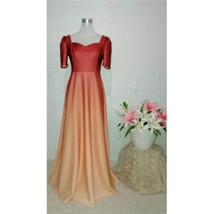 Filipiniana Ombre Neoprene Bridesmaids Gown Lazada Ph 3155