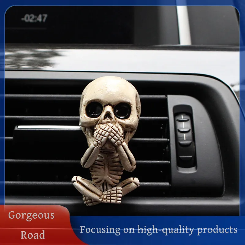 Gorgeous] Hot Sale 3Pcs Bone Skull Car Air Freshener Vent Clip