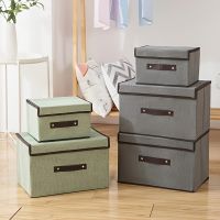 1pc Foldable Dustproof Storage Box Fabric Storage Box Wardrobe Storage Box With Cover Books Cosmetics Toys Clothing Storage Box