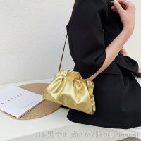 hot【DT】☃  Gold Leather Hobos  Crossbody Small Design Clutch Clip Female Bolsa