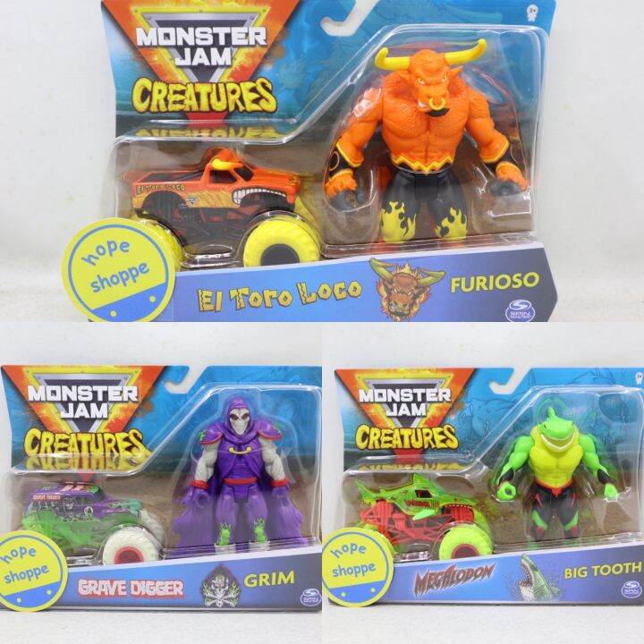 Diecast Monster Jam Creatures With Action Figure Original Spin Master ...