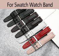 17 มม.19 มม.สร้อยข้อมือกันน้ำสำหรับ SWATCH คุณภาพสูงของแท้หนังผู้ชายและผู้หญิงนาฬิกา Bump ปาก 23