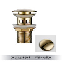 Bagnolux Polished Gold Basin Sink Drainer Corrosion Resistant Easy To Clean Pop Up Button Round Hole Bathroom Ho Drainer