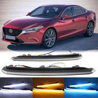 3 สี LED DRL Day Light สำหรับ Mazda 6 Atenza 2019 2020 Daytime Running Light หมอกโคมไฟแบบไดนามิก Sequential Turn Signal