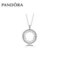 Pandoraˉ Rotating Heart 925 Silver Necklace 397410CZ Personality Simple Ornaments Clavicle Chain Women Jewelry Pandoraˉ necklace