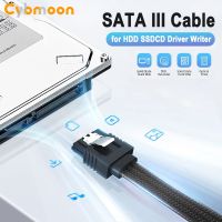 Cybmoon SATA 3.0 Cable 6Gbps Straight HDD SDD Data Cable SATA III Nylon Braided Cable with Locking Latch for SATA HDD CD Driver