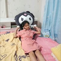 Sanrio ชุดเดรสลูกไม้สีดำ Kuromi ตุ๊กตามือตุ๊กตาเมโลดี้ของฉันหมอนเบาะโซฟาน่ารักของขวัญวันเกิดของเล่นโกธิคสีเข้มสำหรับเด็กผู้หญิง