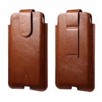 Luxury Genuine Leather Case Soft Mobile Phone Belt Clip Pouch Men Waist Bag Vertical For iPhone Samsung Huawei Xiaomi Smartphone