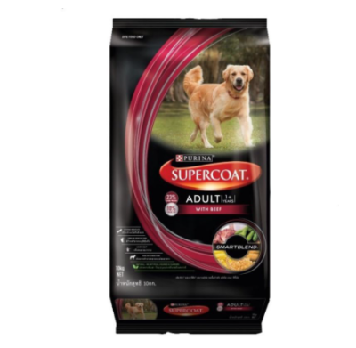 🐶 หมดกังวน จัดส่งฟรี 🛒 Supercoat (ซุปเปอร์โค้ท)  อาหารสุนัขกระสอบ 8-10 kg  บริการเก็บเงินปลายทาง