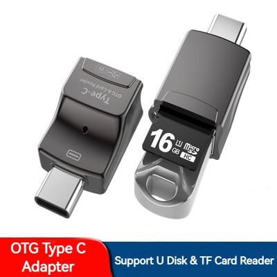 Portable Metal OTG USB Type C Adapter Multi USB-C Adaptador Support TF Card Micro SD U Disk Reader For SmartPhone Tablet Macbook