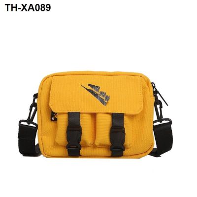 ┇ Small square bag 3331 popular logo sports students single men and women inclined shoulder wide straps leisure phone