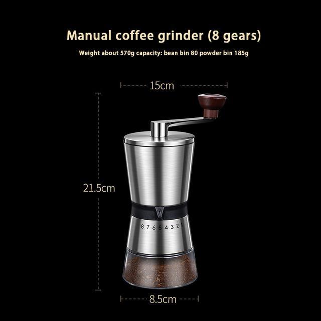 hot-new-เครื่องบดกาแฟแบบแมนนวล-hand-coffee-mill-withburrs-6-8การตั้งค่าที่ปรับได้เครื่องมือข้อเหวี่ยงมือแบบพกพาสำหรับ-home