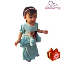 Baju Raya kurung baby girl [Peplum + (สีเขียวมิ้นท์) 2023 vr