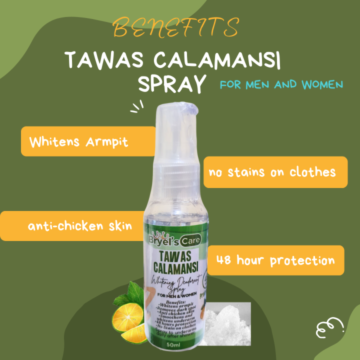 DEO WHITENING 50mL TAWAS CALAMANSI SPRAY 100 EFFECTIVE FOR PEOPLE WITH