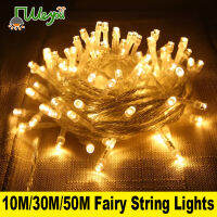 Meyou 10m 30m 50m Led Fairy String Light Lampu 8Modes Waterproof Garden Lights for Wedding Party Holiday Window Tree Decoration Christmas New Year Indoor Outdoor Lighting Warm White Blue Multicolor