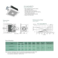 Panasonic FV-24CURVT1 พัดลมระบายอากาศ แบบฝังเพดาน [ระบบตรวจจับการเคลื่อนไหว/ Delay Timer/ ระบบตรวจวัดความชื้น]