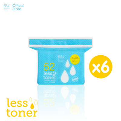 [แพ็คหก] Rii 52 Less Toner Cotton Pads (Refill) 240 Pcs./Bag