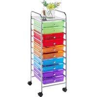 ✓ﺴ▥ yueshilu010514 Gallon Plastic and Metal Drawer Chests Multi-color Storage Organizer