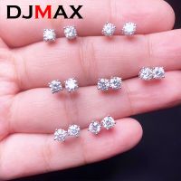 DJMAX 0.2-1Ct Moissanite Diamond Stud Earrings For Women Original 925 Sterling Silver Screw Women Moissanite Earrings New 2023